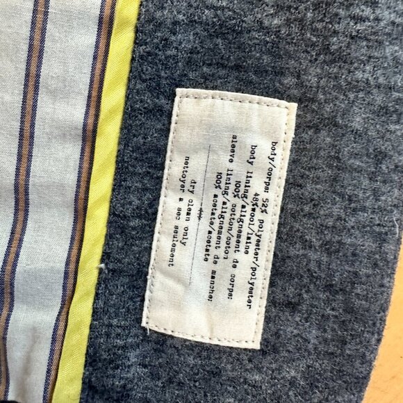 ANTHROPOLOGIE Cartonnier Grey Fitted Blazer Lined - size 8 - Picture 9 of 9